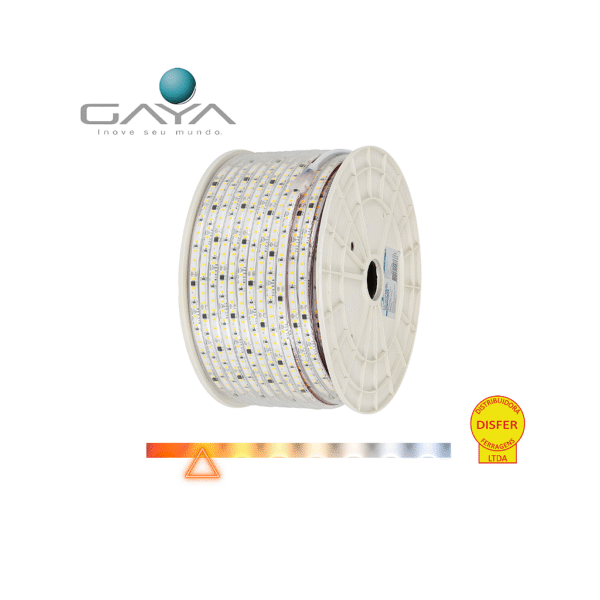 Fita LED PRO Slim 8w/m 800lm/m 3000K 168 Leds/m 127V (Cada Metro) - Gaya