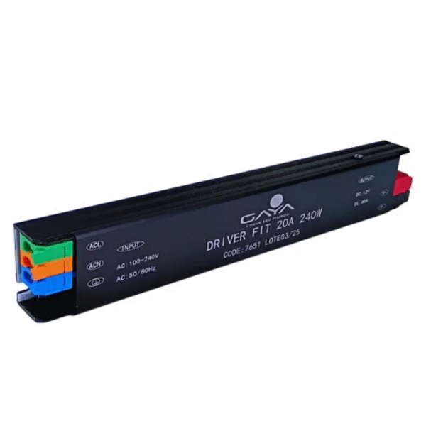 Fonte para Fita LED Driver FIT 20A 240W 12V - Gaya