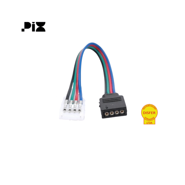 Cabo Conector de Fonte para Fita LED RGB - Pix