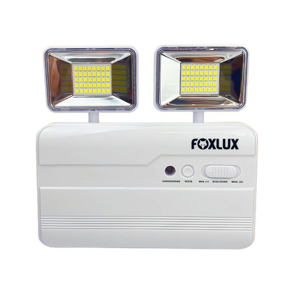 Luminária de Emergência 2 Faróis 80 Leds 8W Bivolt – Foxlux