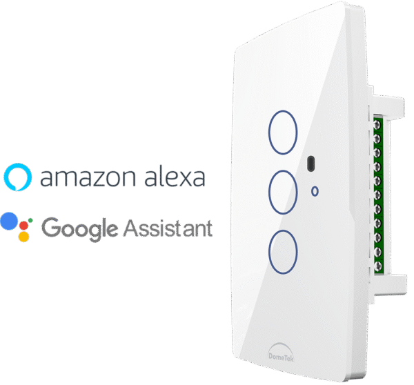 Interruptor Inteligente 3 PADs Wifi 4x2 Branco- Dometek