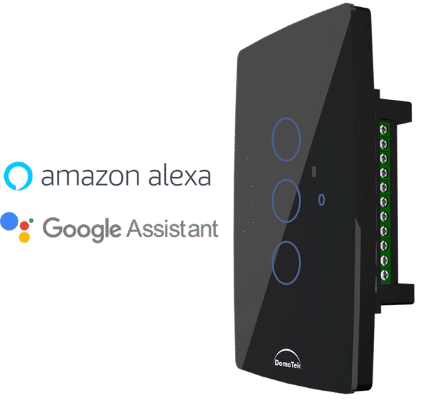 Interruptor Inteligente 3 PADs Wifi 4x2 Preto - Dometek