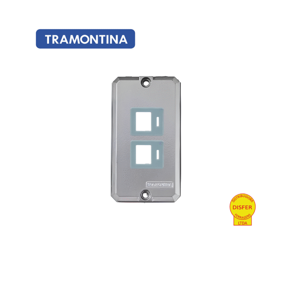Tampa 2 Postos RJ45 de Alumínio para Condulete 3/4" – Tramontina