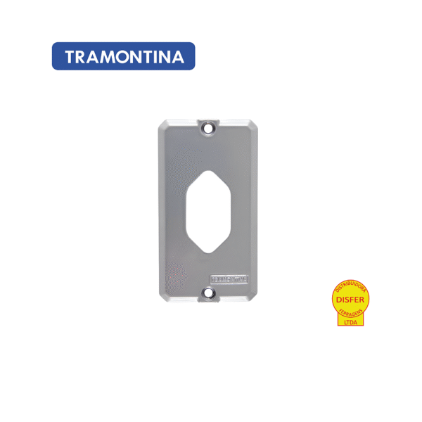 Tampa 1 Posto Tomada Vertical Br de Alumínio para Condulete 3/4" – Tramontina