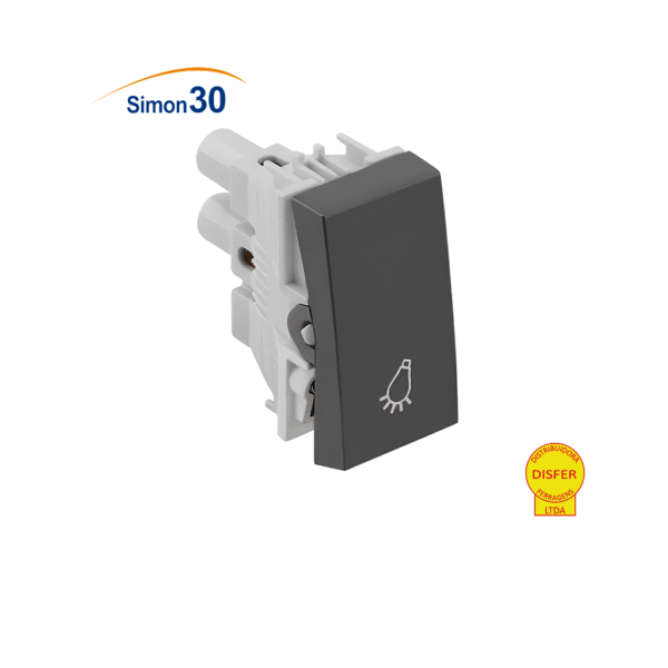 Módulo Interruptor Pulsador de Minuteria Grafite - Linha Simon 30/35