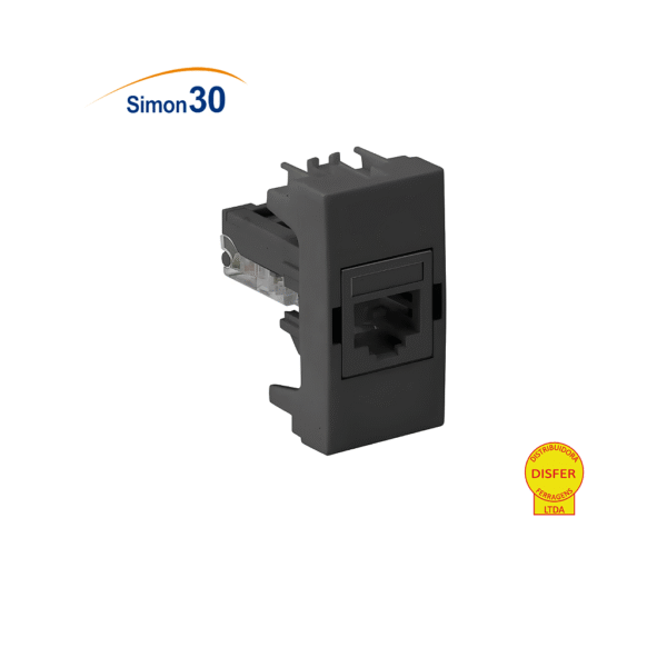 Módulo Tomada de Rede RJ45 Cat5 Grafite - Linha Simon 30/35