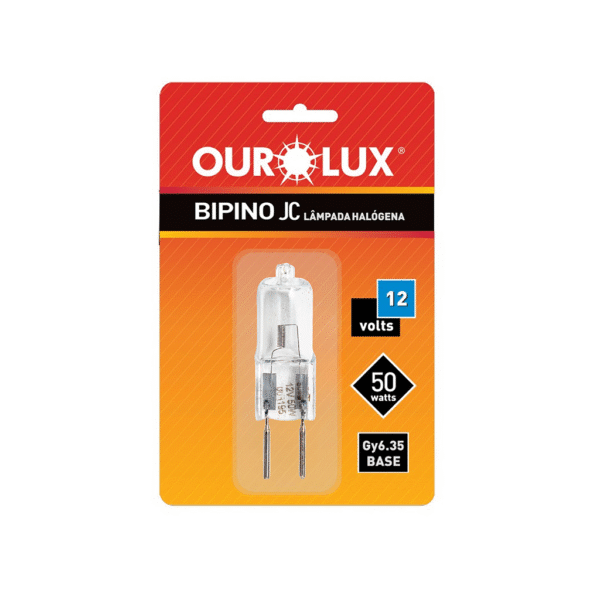 Lâmpada Halógena Bipino J6 12V 50W Gy6.35 - Ourolux
