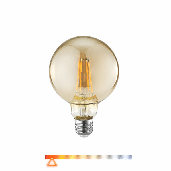Lâmpada Filamento LED G95 Globo Decorativa Retrô 4W 2400K Âmbar 360lm E27 Bivolt - Embuled