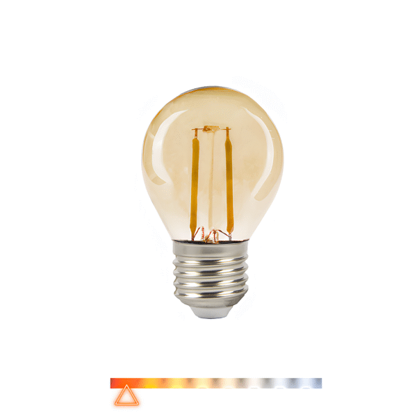 Lâmpada Filamento LED G45 Bulbo Decorativa Retrô 2W 2500K Âmbar 180lm E27 Bivolt - Embuled