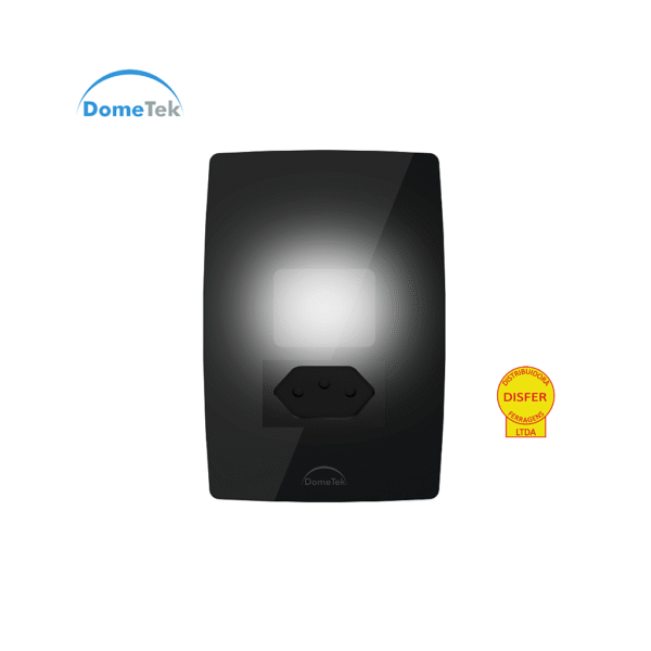 Luz de Emergência de Embutir com Tomada 20A 4x2 Preto - Dometek