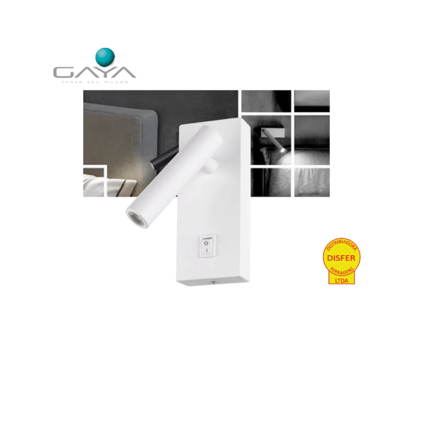 Arandela Direcionável c/ Interruptor Leya 2W 3000K 150lm - Gaya