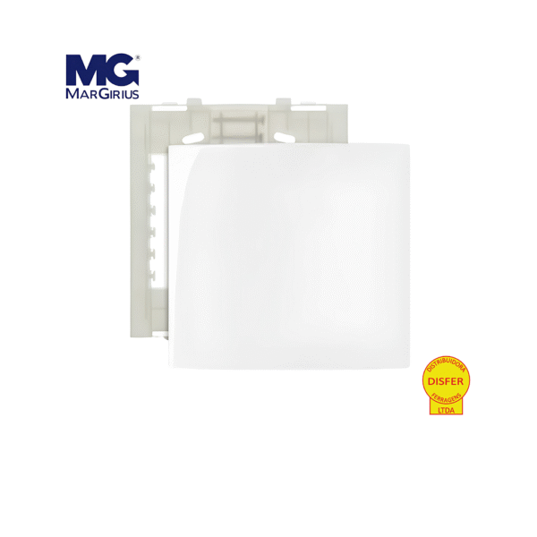 Placa Cega 4x4 + Suporte Linha Sleek Branca - Margirius