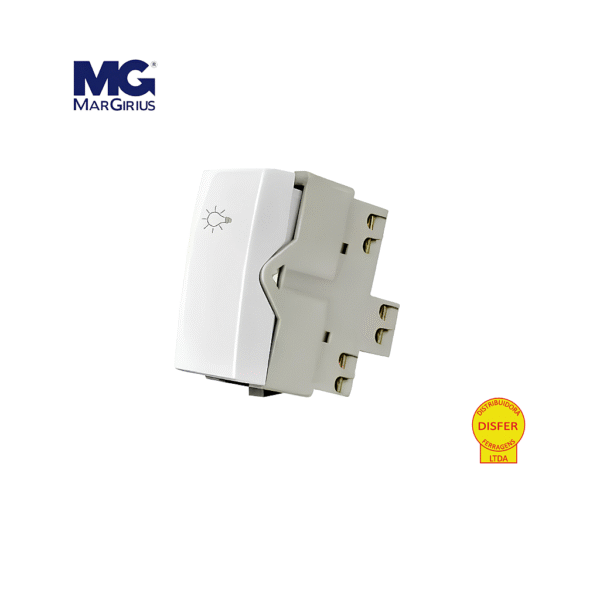 Interruptor Pulsador para Minuteria Branco - Linha Sleek - Margirius