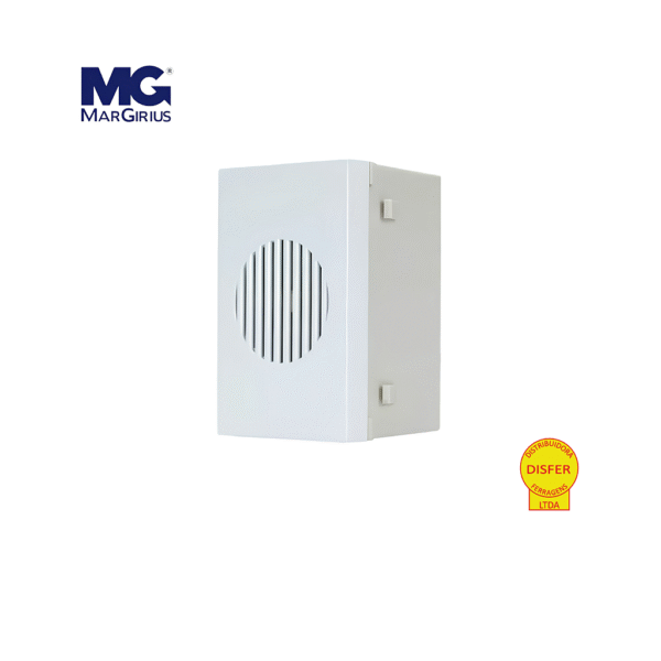 Campainha Eletrônica de 2 Tons Bivolt Branco - Linha Sleek - MarGirius