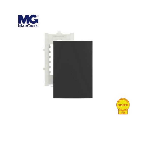 Placa Cega 4x2 + Suporte Linha Sleek Grafite - Margirius