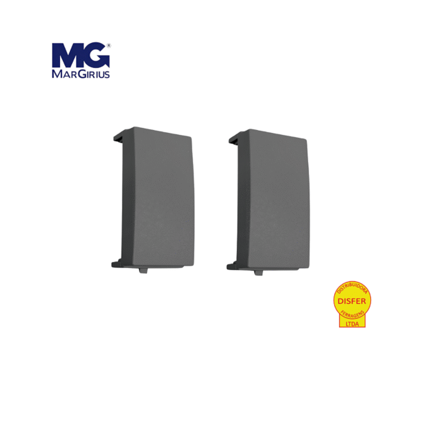 Módulo Cego 2 Unidades Grafite - Linha Sleek - Margirius