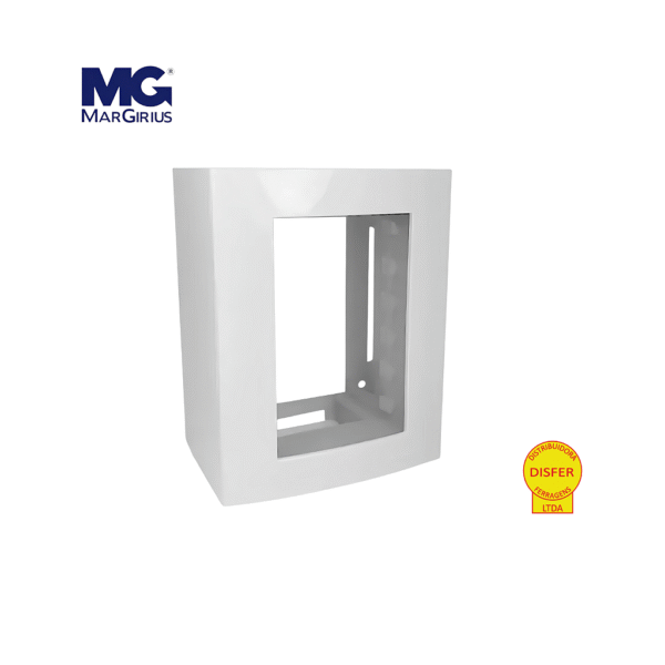 Caixa de Sobrepor com Suporte 3 Postos Branco - Linha Sleek - MarGirius