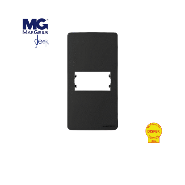 Placa para Condulete 1" 1 Posto Preta – Linha Sleek - MarGirius