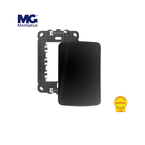 Placa Cega 4x2 + Suporte Linha B3 Preta - Margirius
