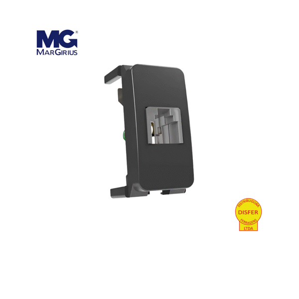 Módulo Tomada RJ11 Linha B3 Preto - Margirius