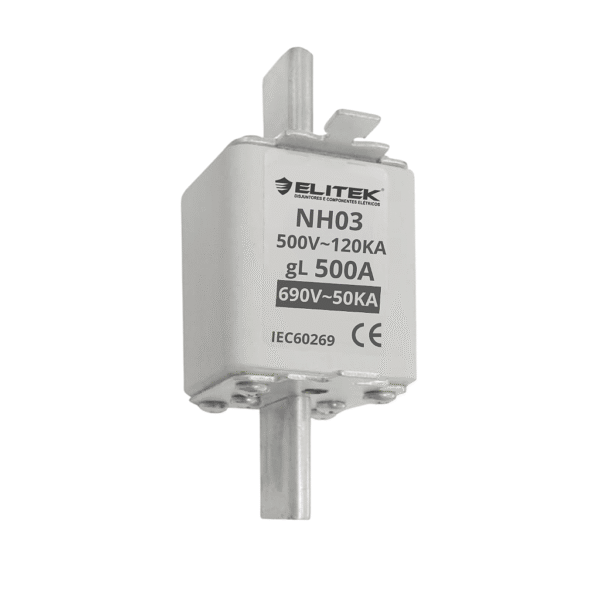 Fusível Retardado NH03 500A 500V 120kA - Elitek