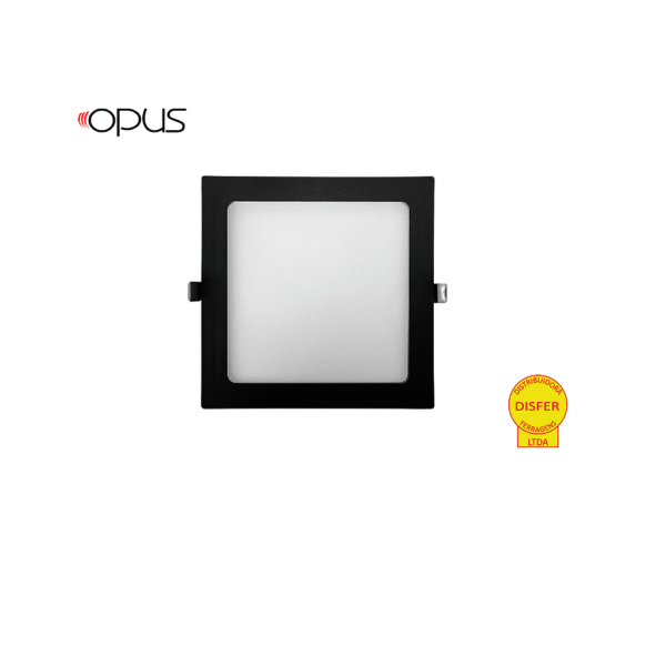Painel LED de Embutir Quadrado 18W 4000K 1260lm Preto - Opus OPS 82055
