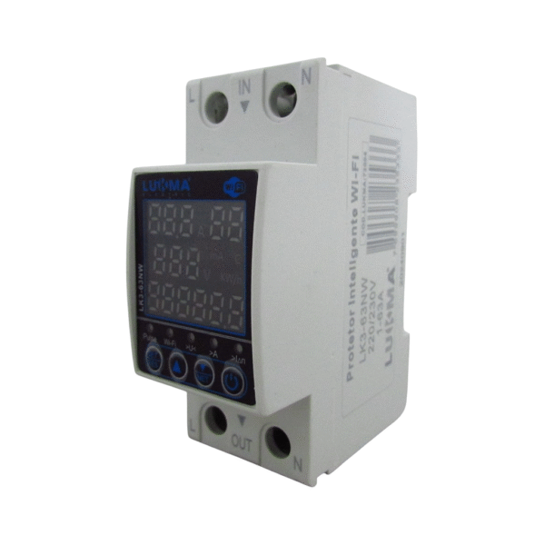 Protetor Inteligente de Corrente e Tensão Wi-Fi LK3-63NW – Lukma