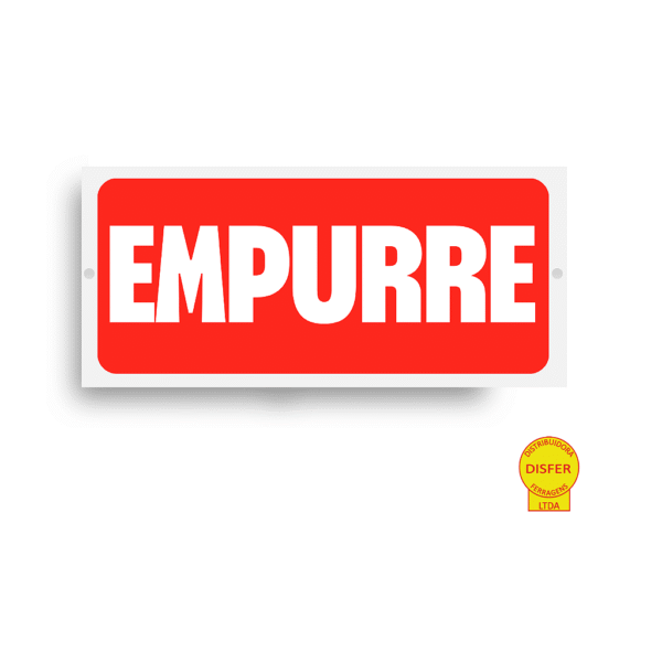 Placa Indicativa de PVC 11x05 "EMPURRE" – Centurião