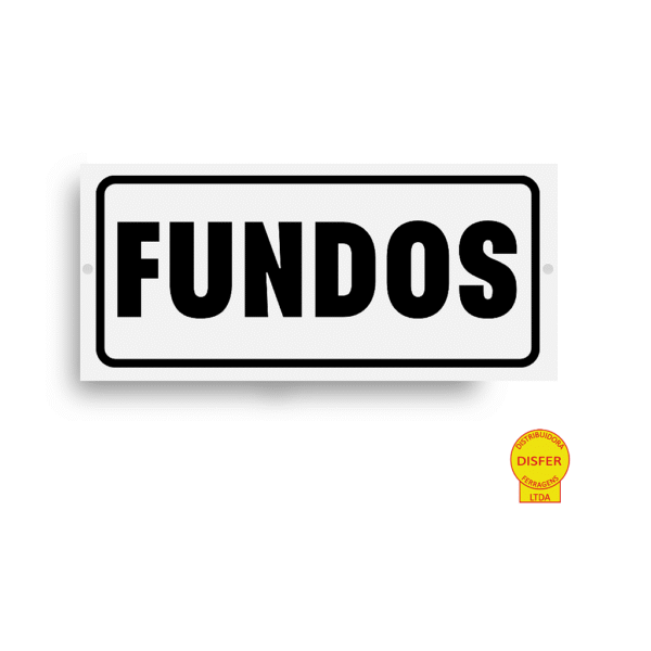 Placa Indicativa de PVC 11x05 "FUNDOS" – Centurião