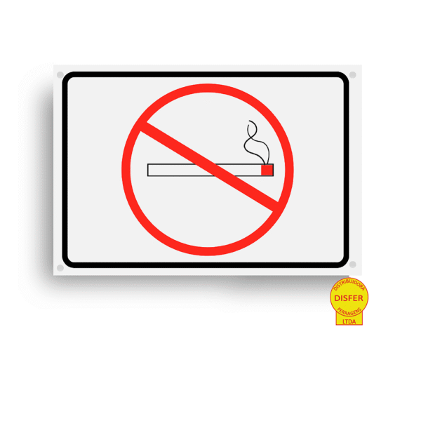 Placa Indicativa de PVC 20x15 "PROIBIDO FUMAR" – Centurião