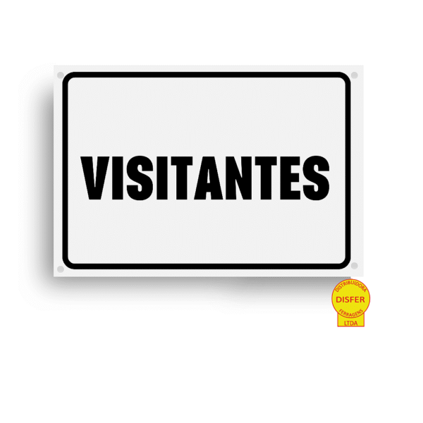 Placa Indicativa de PVC 20x15 "VISITANTES" – Centurião