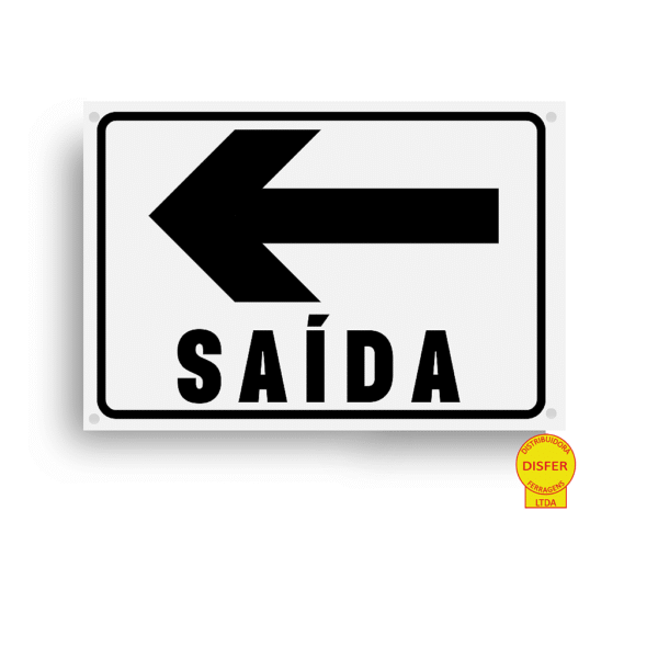 Placa Indicativa de PVC 20x15 "Saída à Esquerda" – Centurião