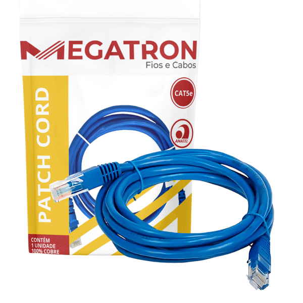 Patch Cord CAT5e UTP 3m Azul - Megatron