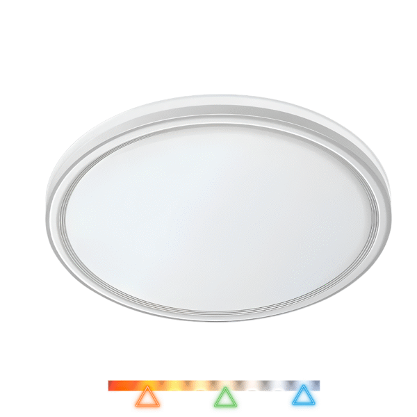 Plafon LED Genova 46cm 45w 2925lm Multitemperatura Bivolt Cinza - Hevvy