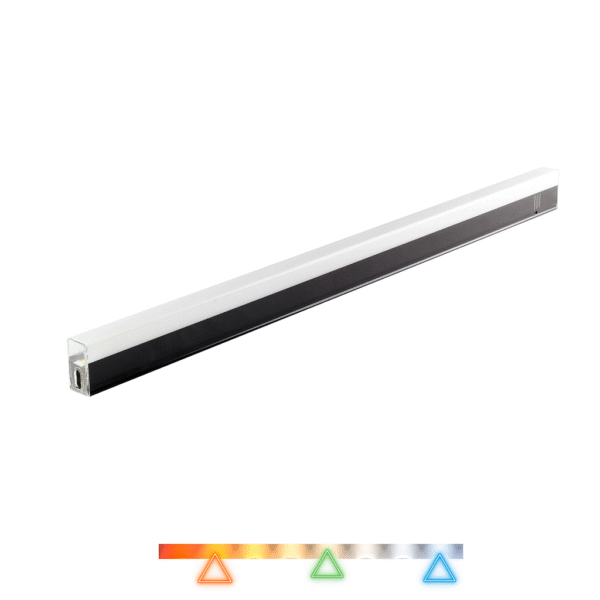 Perfil de Sobrepor Honey LED Linear 117cm Preto 18W 1600lm Multitemperatura – SL Iluminação