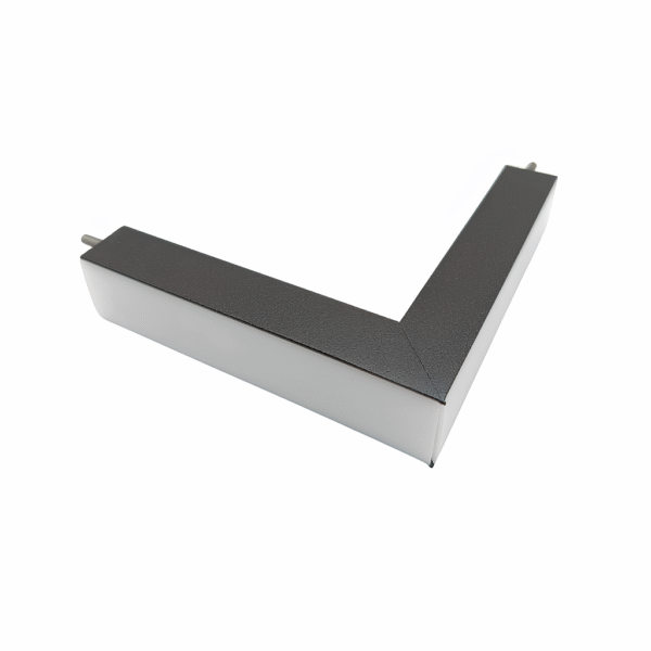 Junção de Quina para Perfil de Sobrepor Garbo - Preto – Usina Design