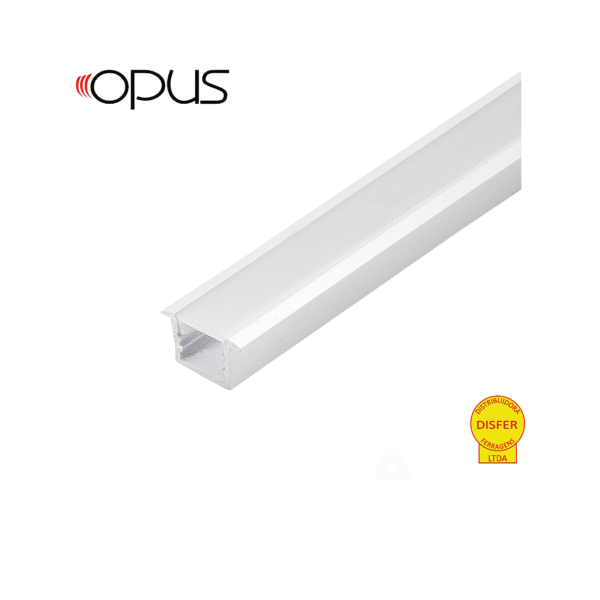 Perfil para Fita LED Slim Embutir 2m 21x10mm – Opus