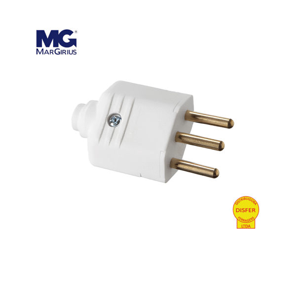 Plugue Macho 2P+T 10A - Margirius