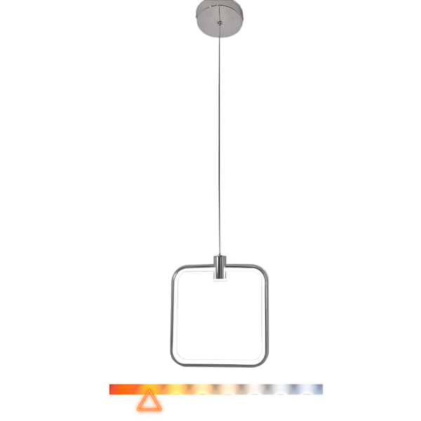 Pendente Millenniun Quadrado LED Embutido 10W 3000K 1000lm Cromado- Hevvy SL-0574/H1