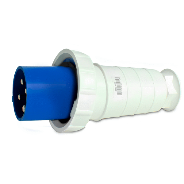 Plugue Industrial 63A 3P+T 220V Azul IP67 – Elitek