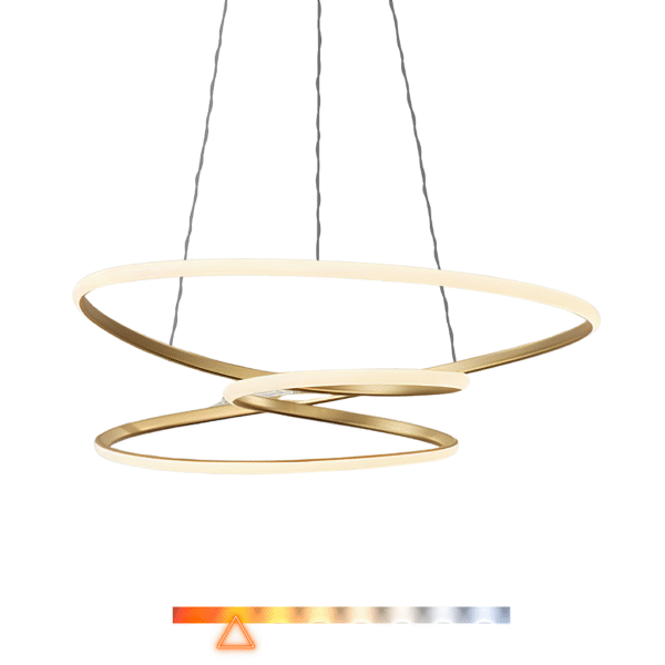 Pendente LED Horizon Snail 48W Luz Amarela 3000K 3030lm Gold- Hevvy PZ-883