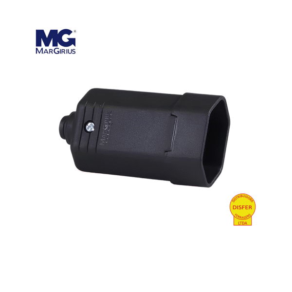 Plugue Fêmea 2P+T 10A Preto - Margirius