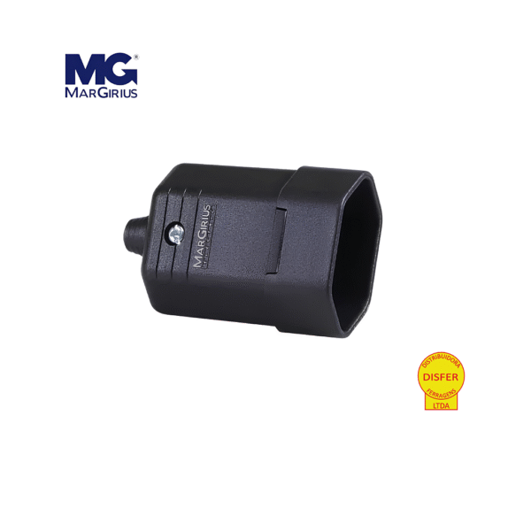 Plugue Fêmea 2P 10A Preto - Margirius