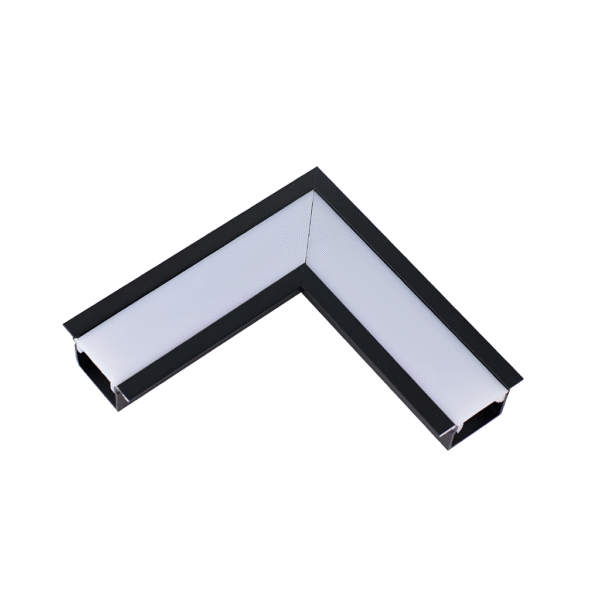 Junção de Teto/Teto para Perfil de Embutir Garbo - Preto – Usina Design