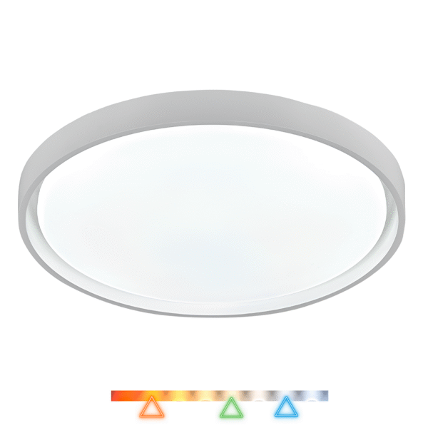 Plafon LED Montana 41cm 24w 1920lm Multitemperatura Luz Amarela/Neutro/Branco Redondo Branco Hevvy LY-8762M