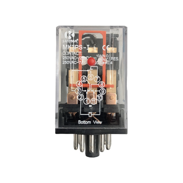 Relé Industrial 11 Pinos 220Vac 3 Contatos – Lukma