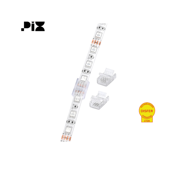 Conector Emenda Reta 180° para Fita LED RGB - Pix