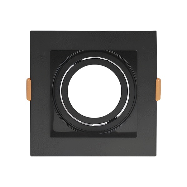 Spot de Embutir Quadrado Face Recuada Direcionável MR16 GU10 – Preto - Pix