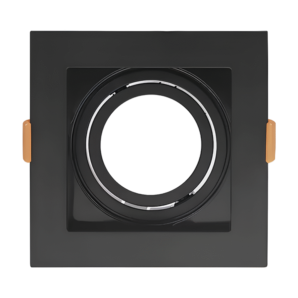 Spot de Embutir Quadrado Face Recuada Direcionável PAR20 E27 – Preto - Opus