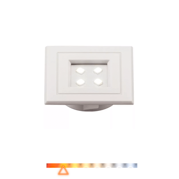 Spot LED para Móveis Marcenaria 1W 90lm 3000K Bivolt Branco Quadrado - Pix